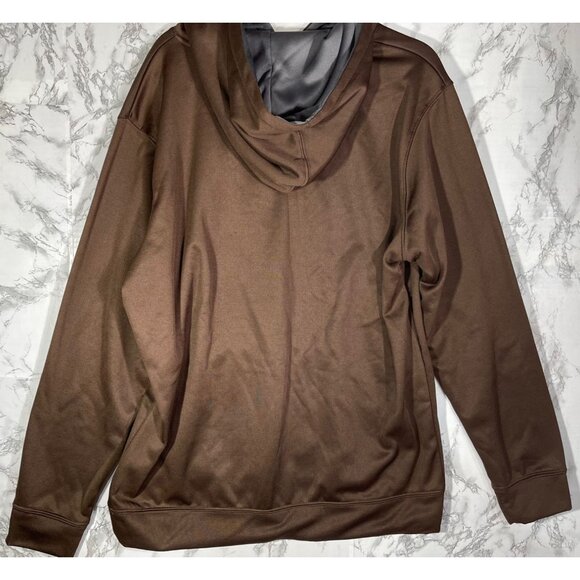 Realtree Mens XL Brown Hooded Sweatshirt With Camo Logo - Picture 2 of 10